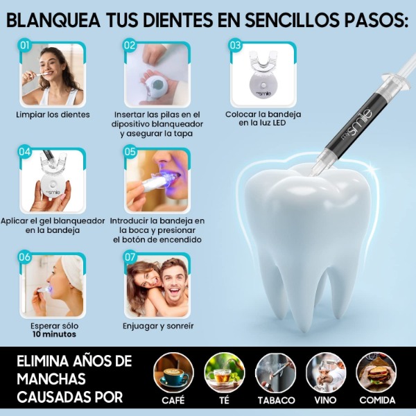 Mysmile blanqueador pasos